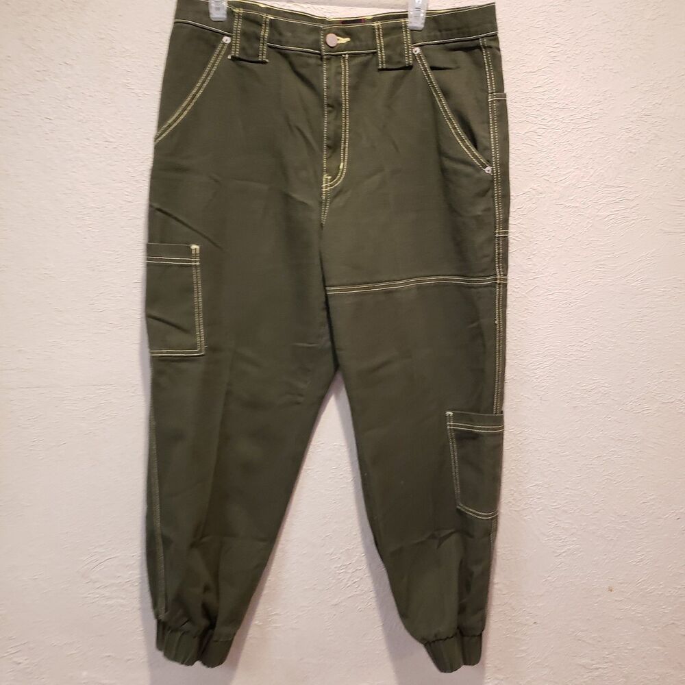 BDG Urban Outfitters Jean Joggers Womens Size 32 Green Retro 90s Cargo Pocket